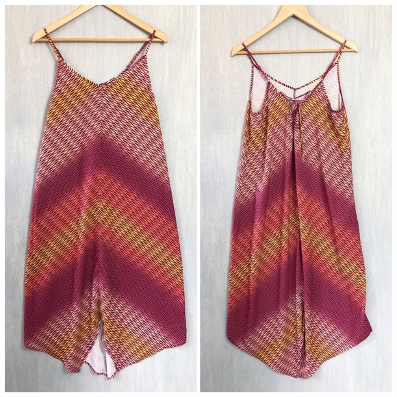 Prana Dresses & Skirts - Prana chevron print midi dress hanky hem Ombré S